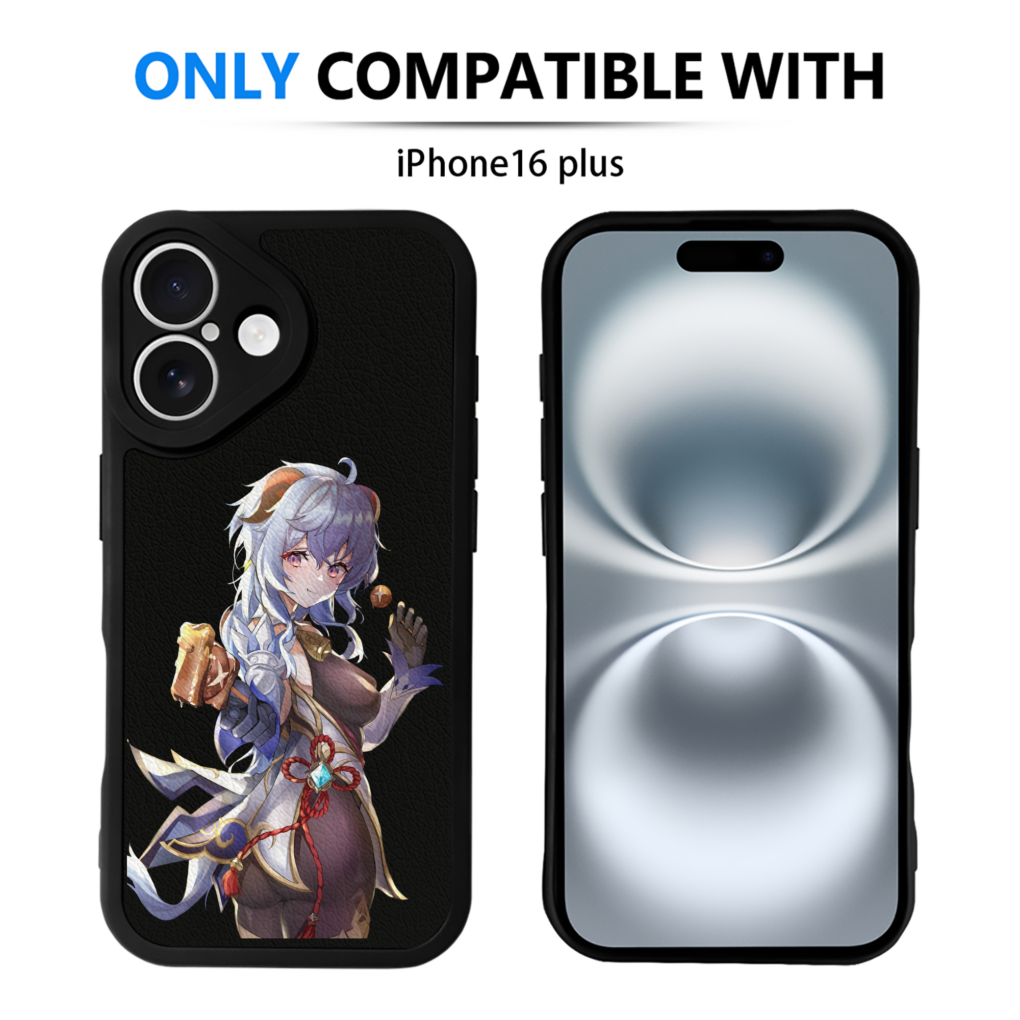 げんし神 甘雨 かんう genshin Ganyu 【iPhone 16シリーズ対応】シリコンスマホケース（レザー調） 材質：シリコン
